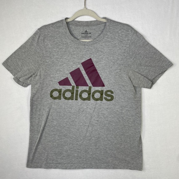 adidas Other - Adidas Amplifier Men's M Heathered Gray Maroon/Olive Green Logo T-Shirt